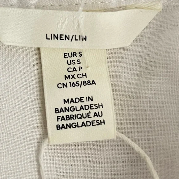 H&M 100% linen white essential Button Down Shirt size S - Picture 10 of 10